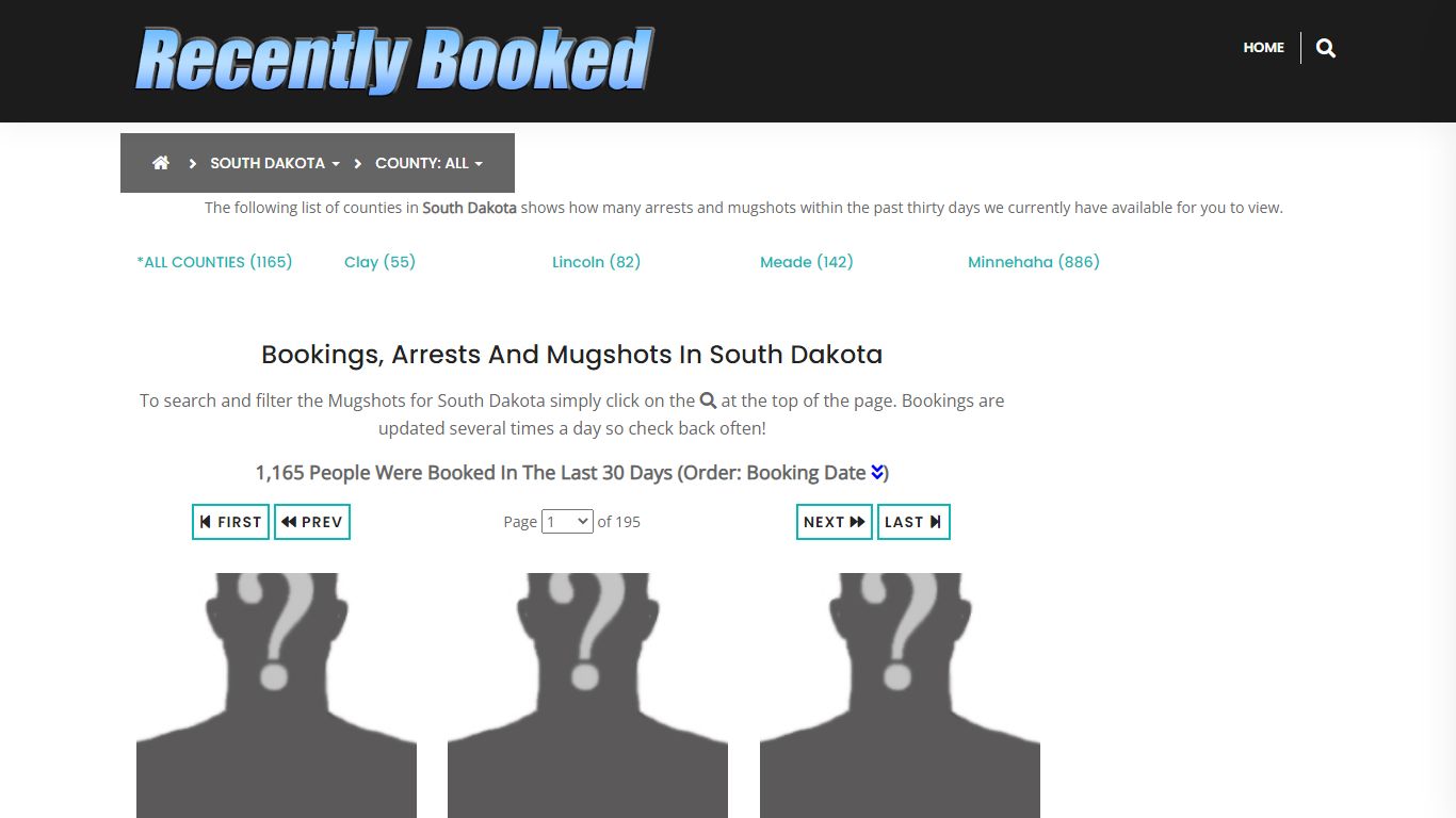 Recent bookings, Arrests, Mugshots in South Dakota - Recently Booked