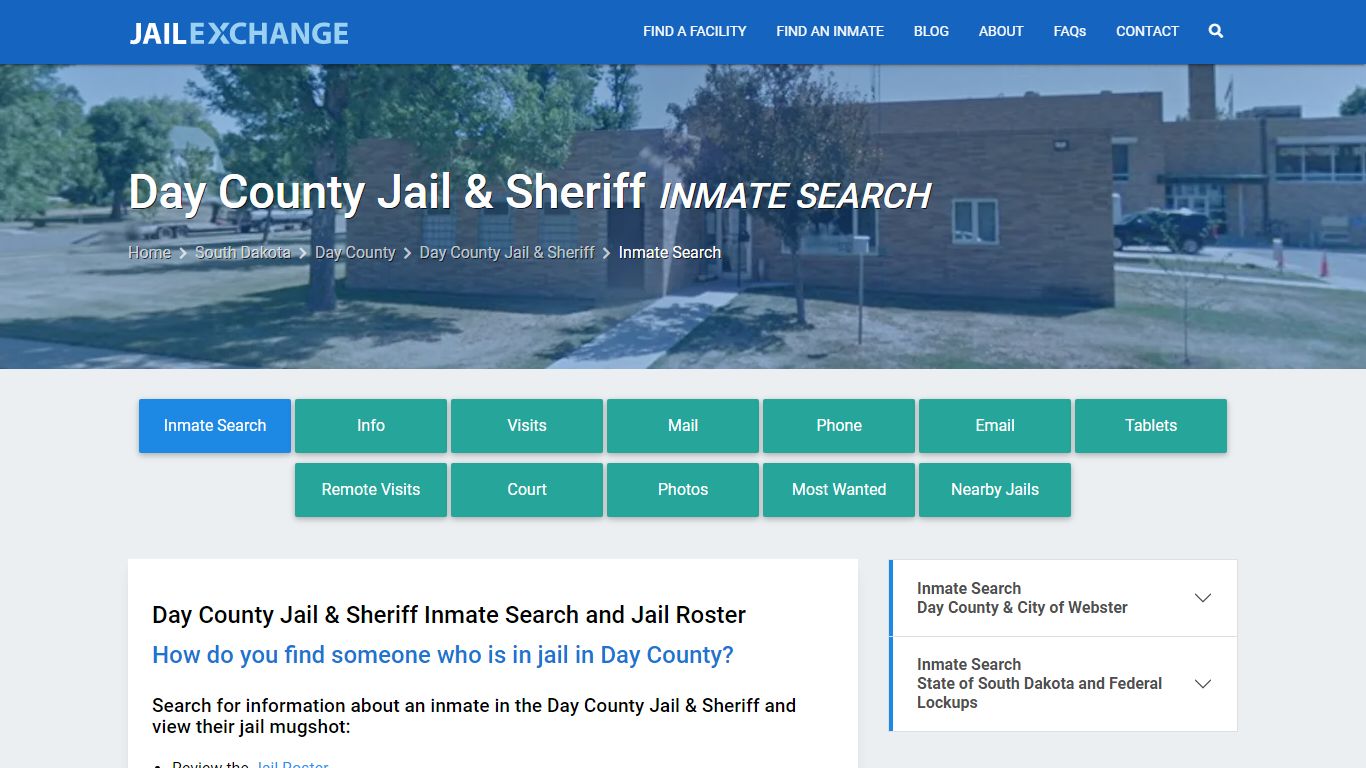 Inmate Search: Roster & Mugshots - Day County Jail & Sheriff, SD